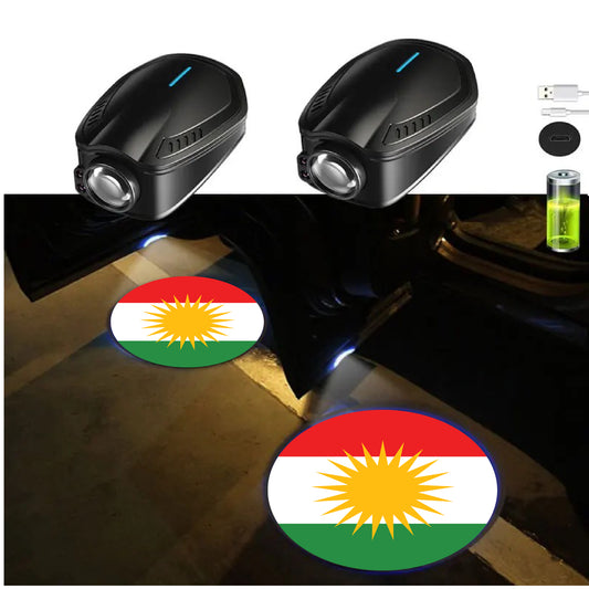 Kurdish Car Beamer Projektion Kurdish Flag
