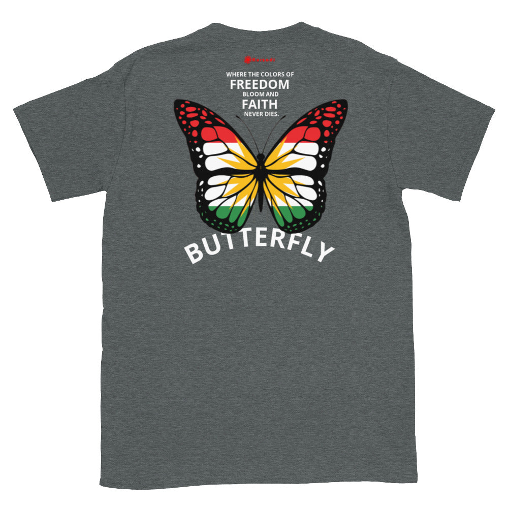 Freedom - Faith - Butterfly - T-Shirt Kurdish Fanshop