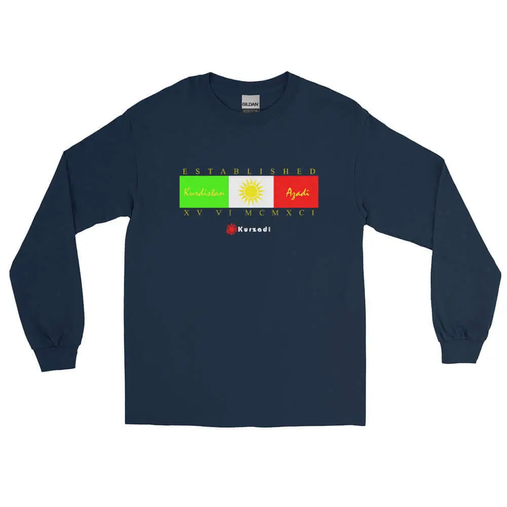 "Established 1991" - Kurdistan Langarmshirt Kurdish Fanshop
