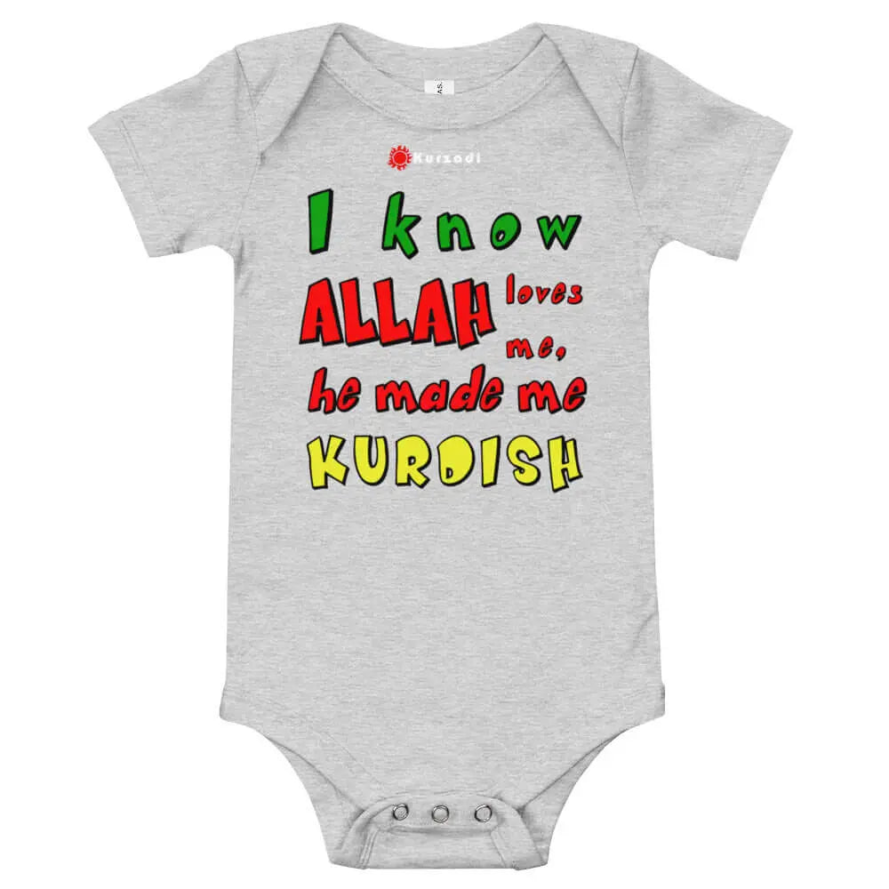 "I know Allah loves me" - Baby Onesie Kurdish Fanshop