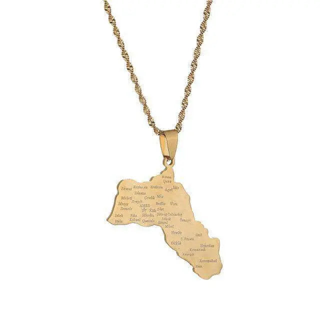 Kurdistan Landkarte - Anhänger mit Kette Kurdish Fanshop