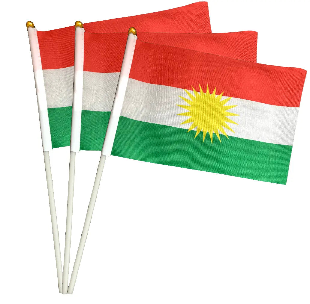 3x Kleine Kurdistan Flagge / Flag / Ala Kurda Kurdish Fanshop