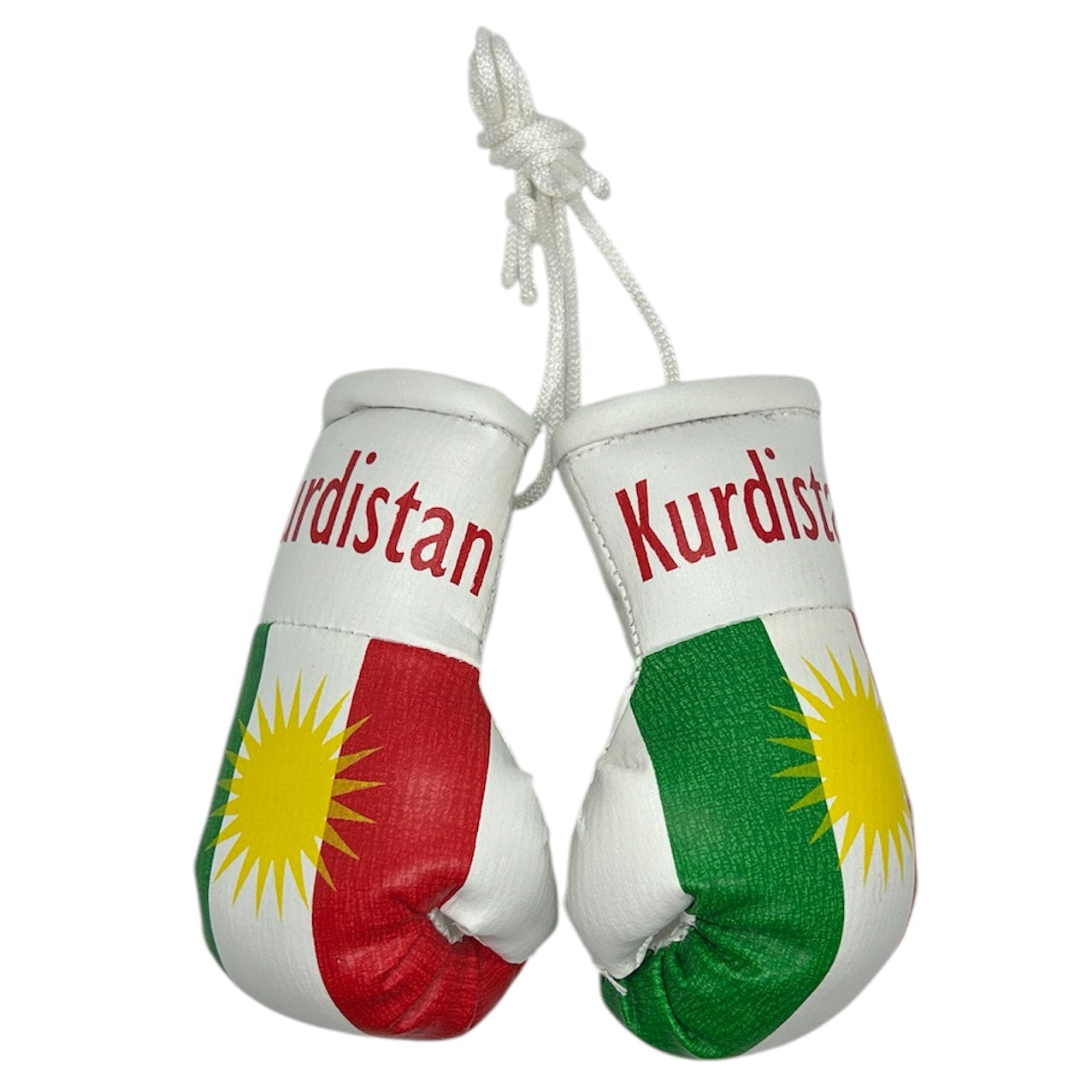 Mini Boxhandschuhe mit Kurdistan Flagge – Perfekt als für das Auto Innenspiegel Kurdish Fanshop