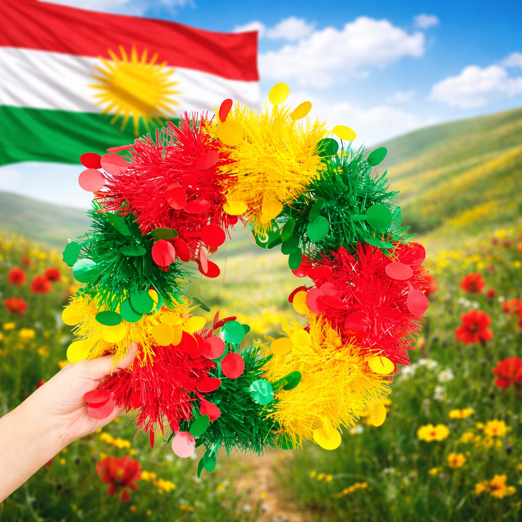 Dekorativer Kranz im Kurdistan-Thema – Symbol für Geist und Identität Kurdish Fanshop