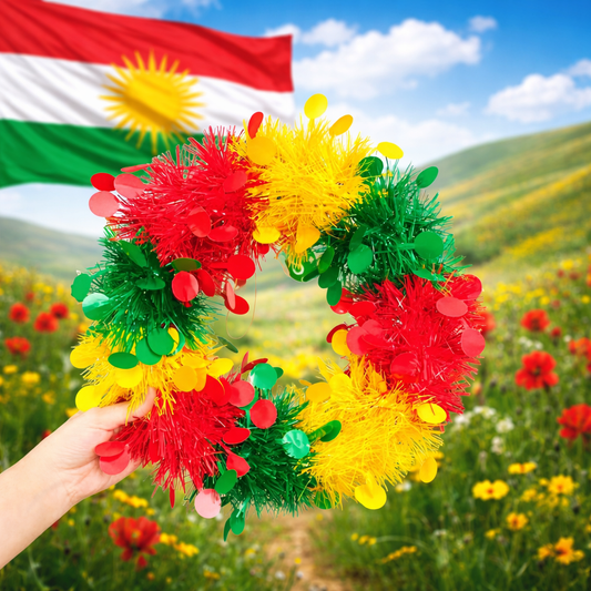 Dekorativer Kranz im Kurdistan-Thema – Symbol für Geist und Identität Kurdish Fanshop