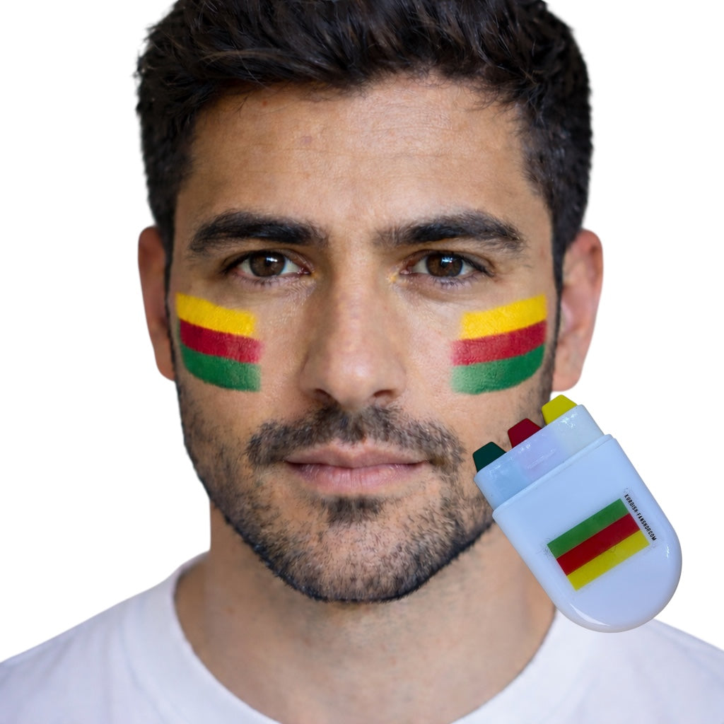 Gesichtsbemalung Kurdistan Flaggen Farben Festival Newroz Veranstaltung Kurdish Fanshop