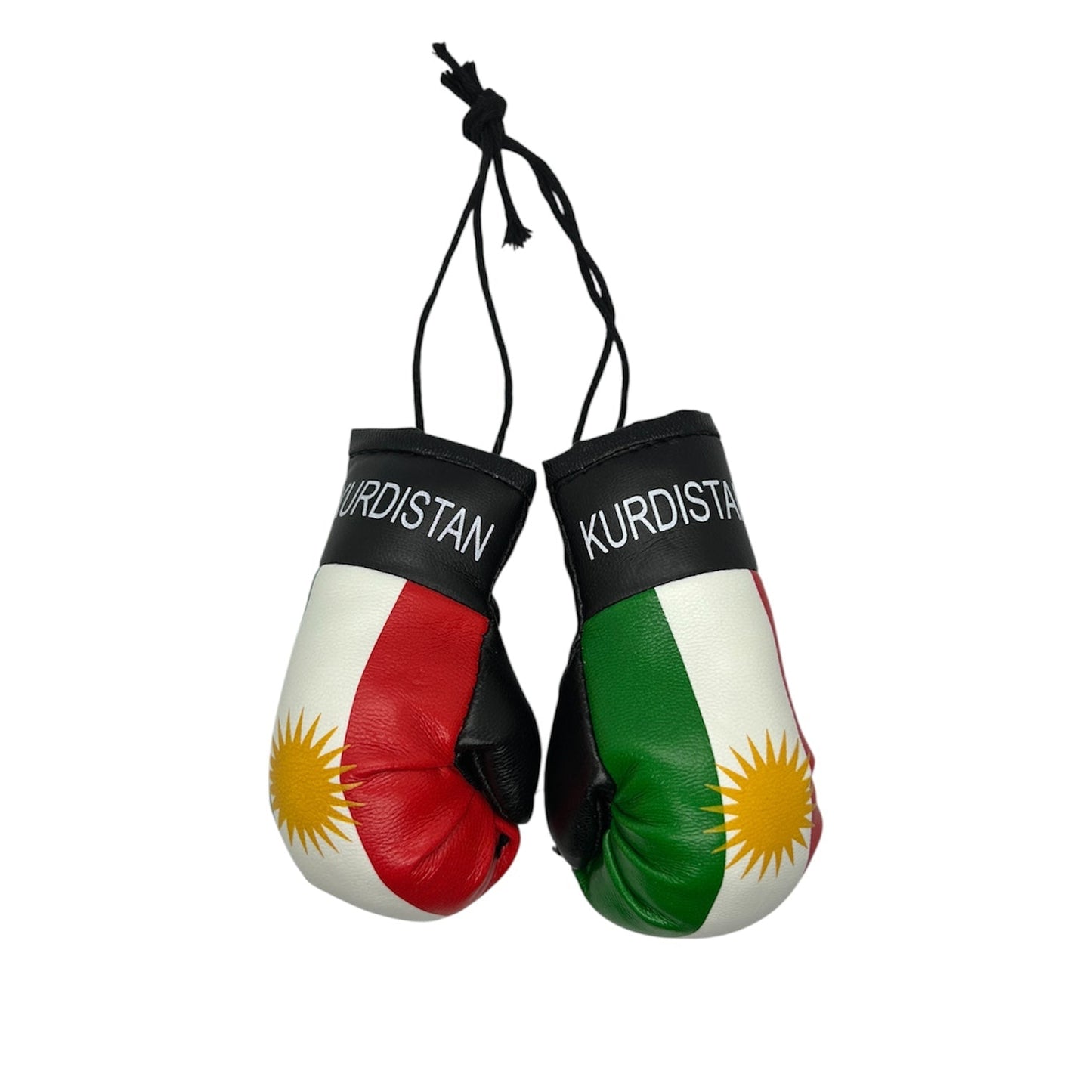 Mini Boxhandschuhe mit Kurdistan Flagge – Perfekt als für das Auto Innenspiegel Kurdish Fanshop