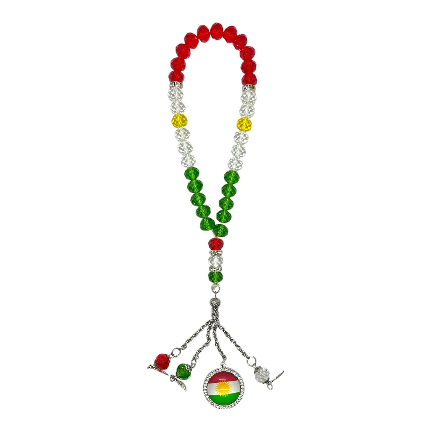 Gebetskette Tesbih / Tespih mit kurdischer Flagge Kurdish Fanshop