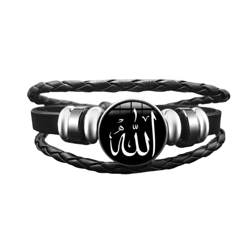 Eleganter Islamischer Armband mit Allah-Symbol in Schwarz