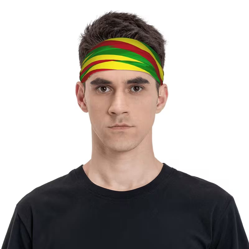 Bandana mit Kurdistan-Motiv in Rot, Gelb und Grün – Stilvoller ethnischer Headwrap Kurdish Fanshop