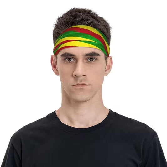 Bandana mit Kurdistan-Motiv in Rot, Gelb und Grün – Stilvoller ethnischer Headwrap Kurdish Fanshop