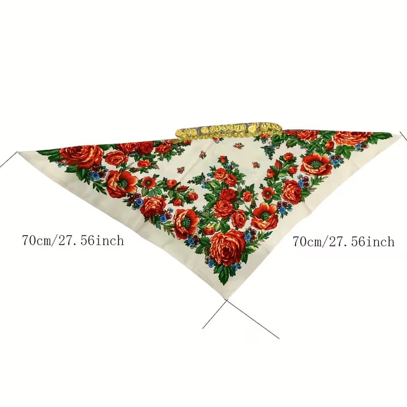 Kopfband mit kurdischem Blumenmuster – Bohemian-Akzent mit Goldmünzen keine Marke