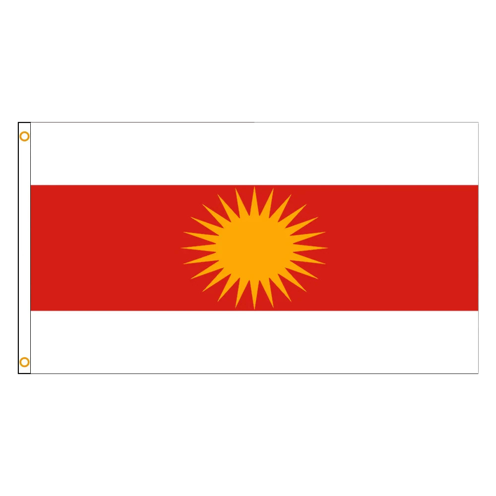 90x150cm Yezidische Flagge - 3x5 ft Jesidische Fahne  - Ala Kurda