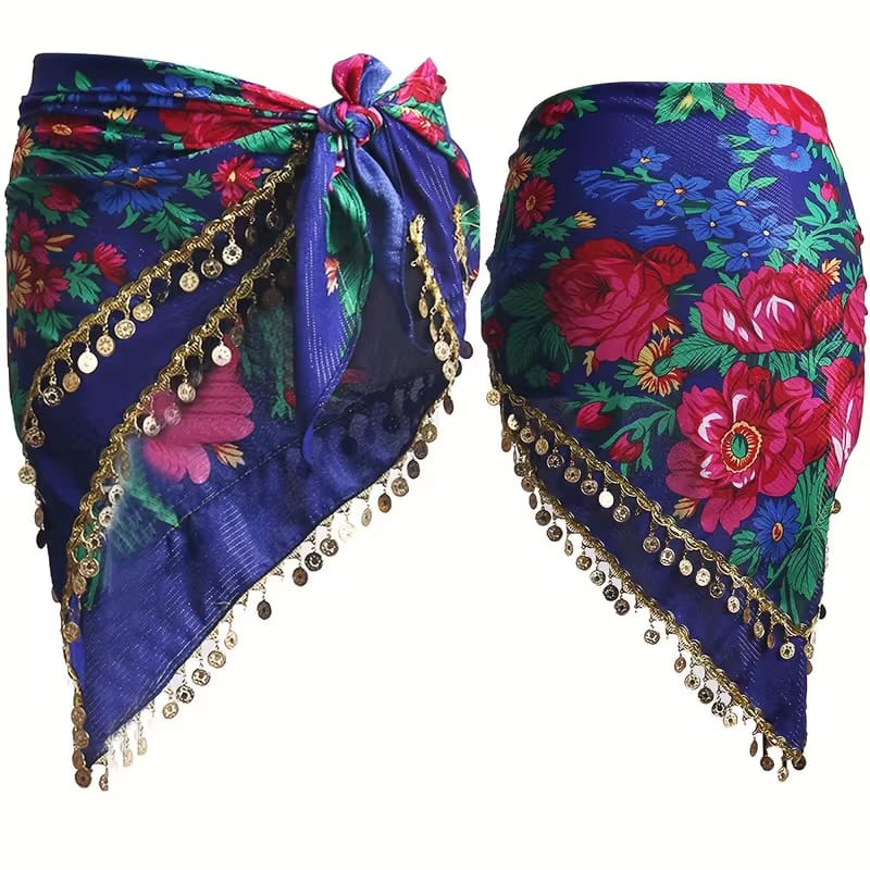Kurdistan-inspirierter Hüftschal mit Blumenmotiv und ethnischen Münzverzierungen – Tanz- & traditionelles Mode-Accessoire“ Kurdish Fanshop