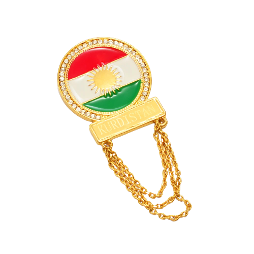 Kurdistan Flagge - Brosche