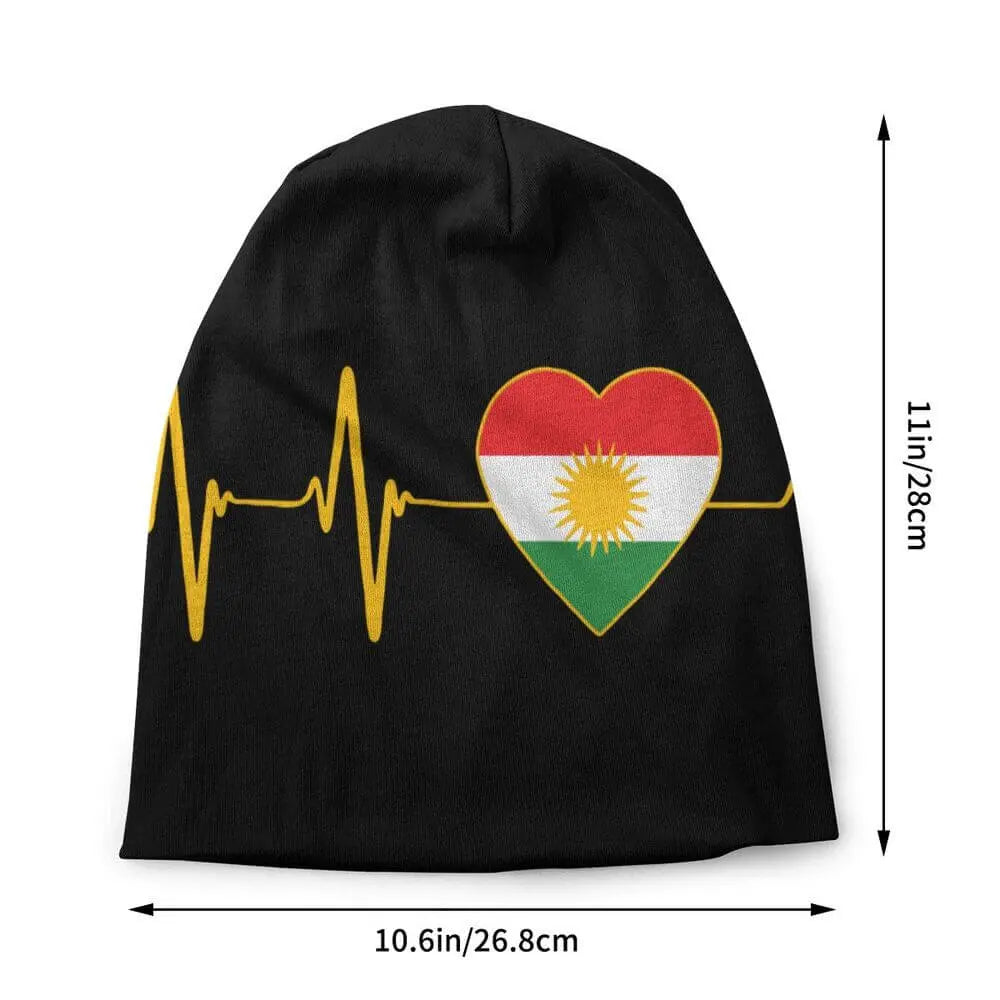 Elastische Mütze / Beanie mit kurdischem Herz Kurdish Fanshop