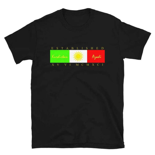 "Established in 1991" - Kurdistan T-Shirt Kurdish Fanshop