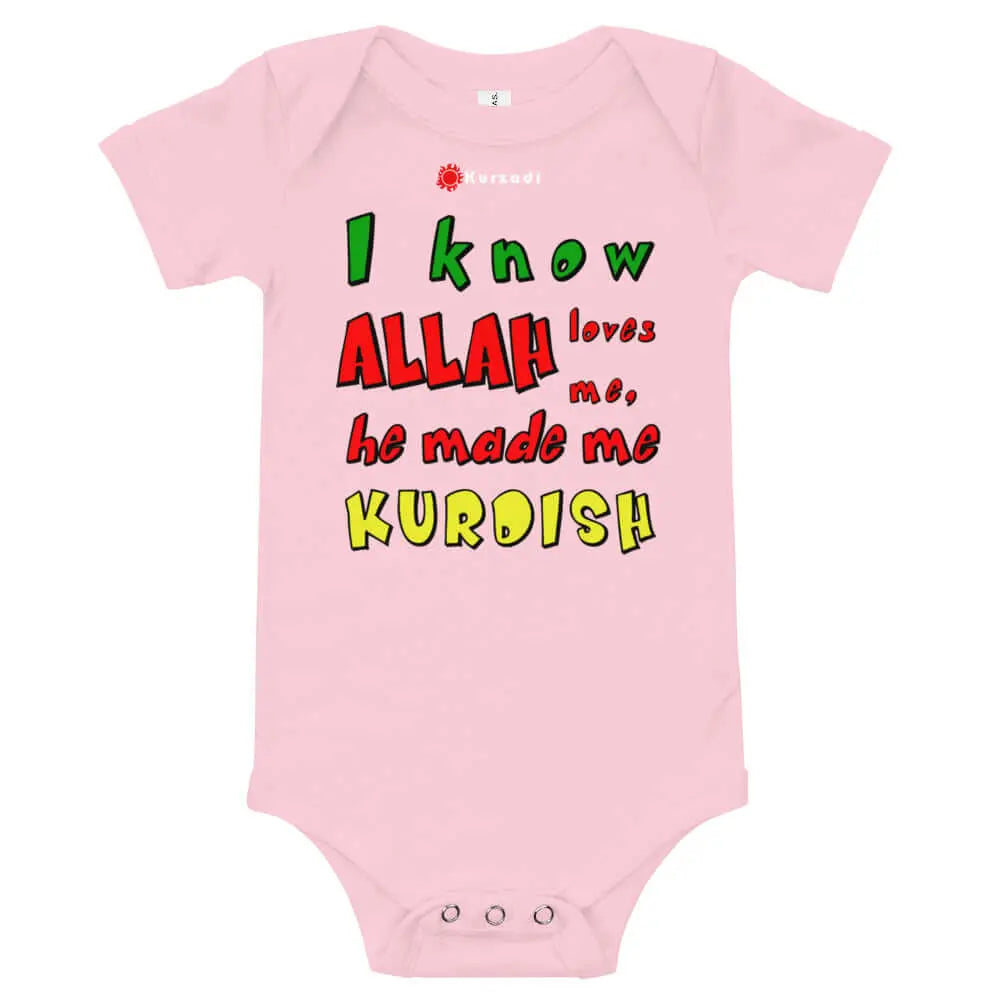 "I know Allah loves me" - Baby Onesie Kurdish Fanshop