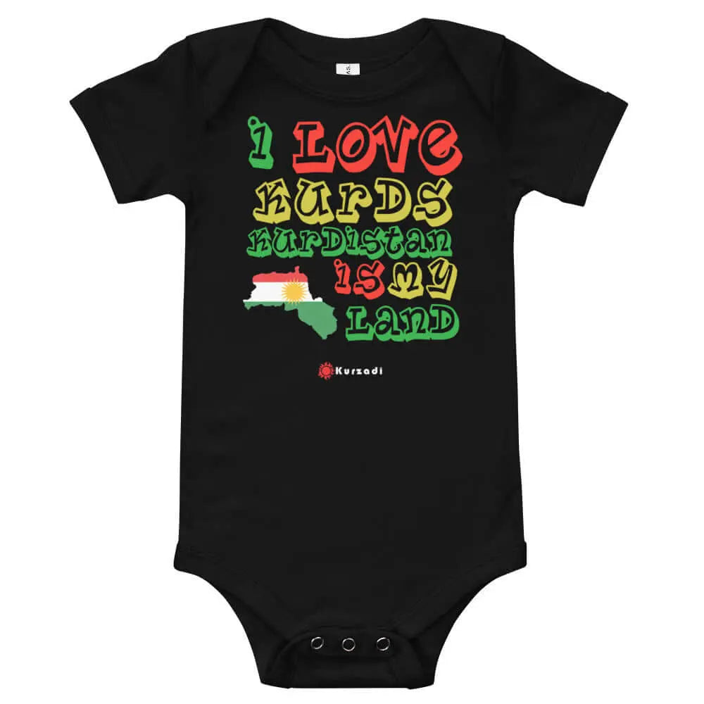 I love Kurds Kurdistan is my Land - Kinder / Baby Strampler Kurdish Fanshop