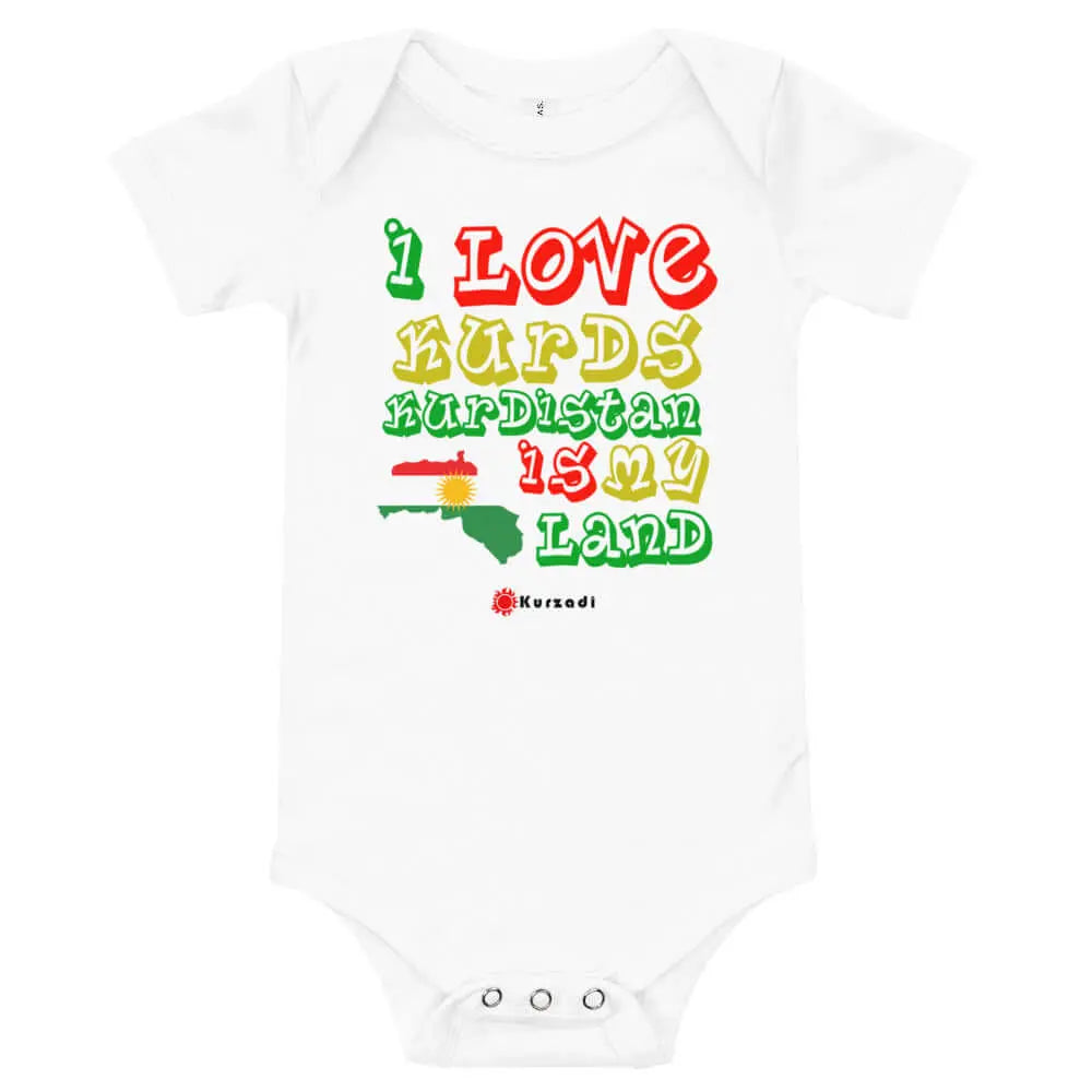 I love Kurds Kurdistan is my Land - Kinder / Baby Strampler Kurdish Fanshop