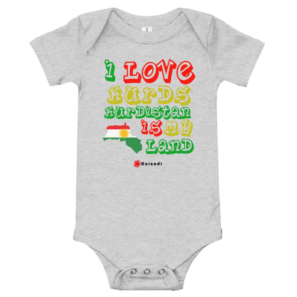 I love Kurds Kurdistan is my Land - Kinder / Baby Strampler Kurdish Fanshop