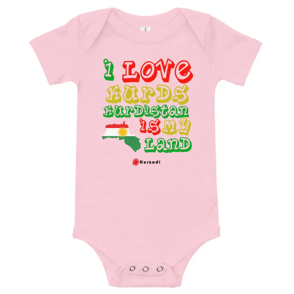 I love Kurds Kurdistan is my Land - Kinder / Baby Strampler Kurdish Fanshop
