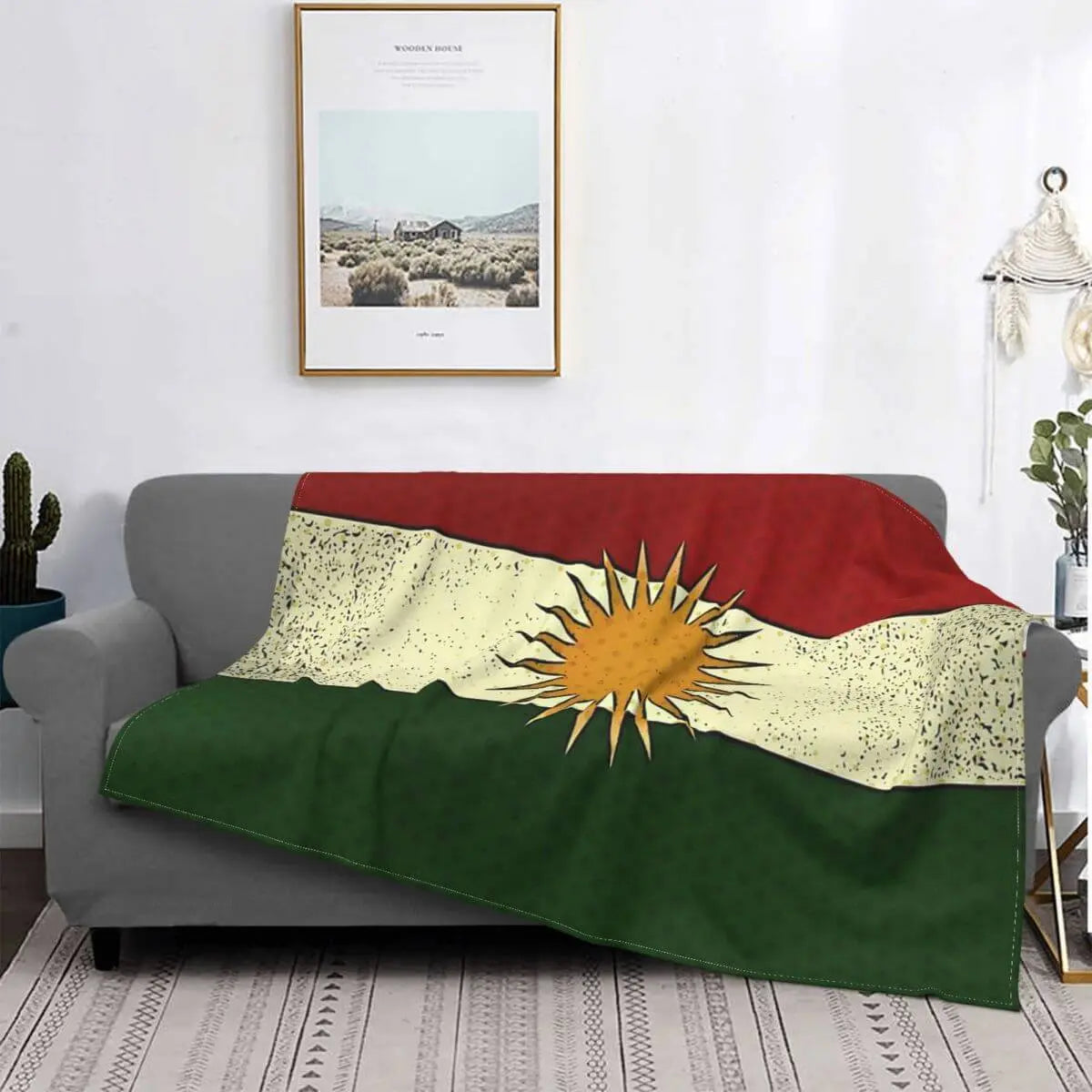 Kurdistan Flagge - Decke zum Wärmen oder als Dekoration Kurdish Fanshop