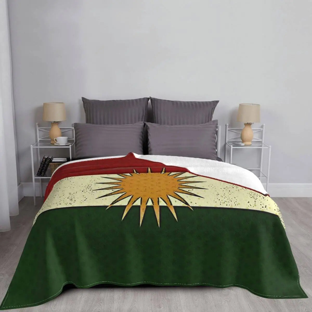Kurdistan Flagge - Decke zum Wärmen oder als Dekoration Kurdish Fanshop